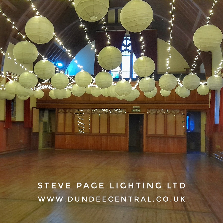 crail hall event lighting, wedding fairylights, Fife